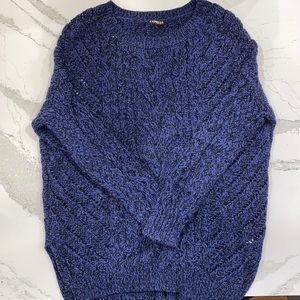 Long Oversized Navy Blue Express Sweater